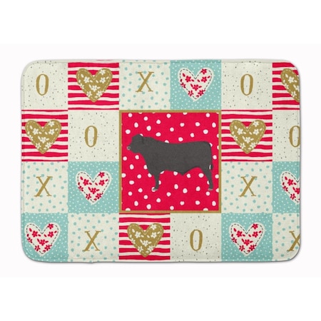 Carolines Treasures 19 x 27 in. Black Angus Cow Love Machine Washable Memory Foam Mat CK5255RUG